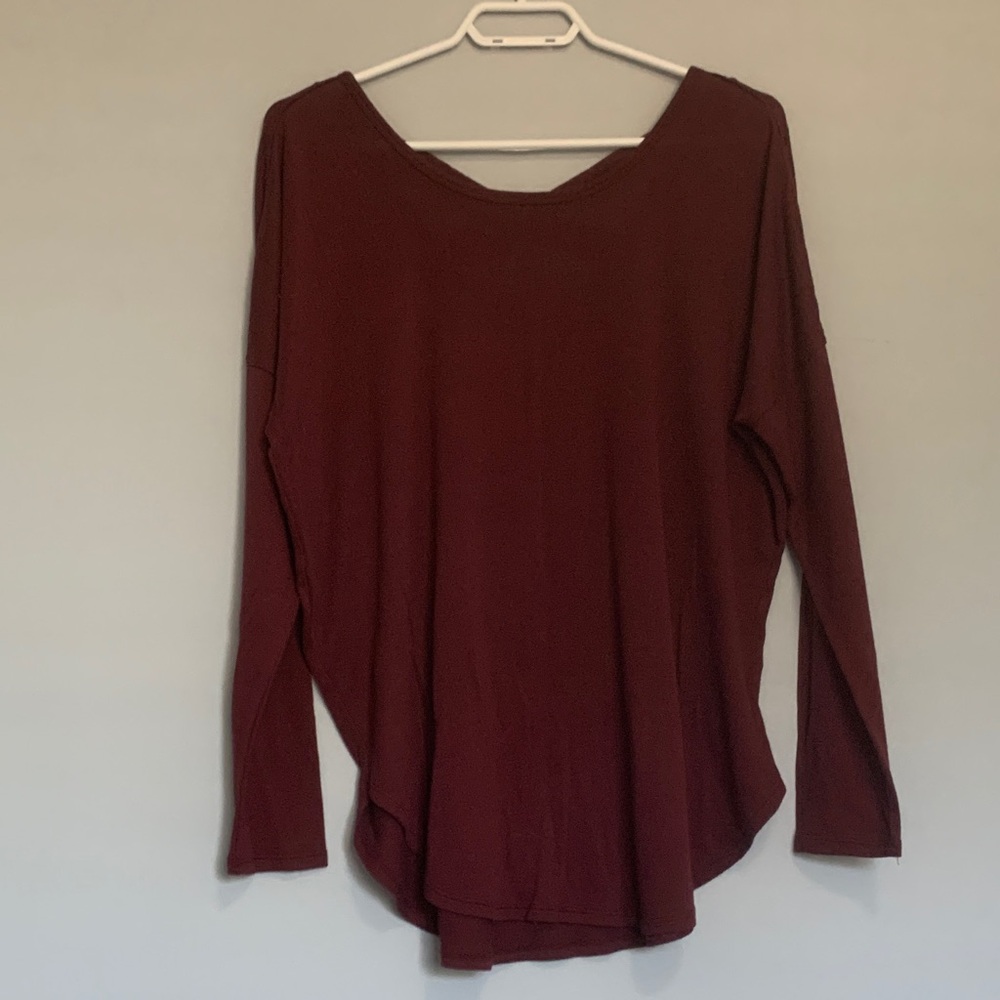 Garage Deep Burgundy Long Sleeve Tee size L